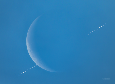 Zákryt Venuše Měsícem 9. listopadu 2023 zaznamenaný ze Ždiaru u Vysokých Tater. Foto: Petr Horálek/FÚ v Opavě.