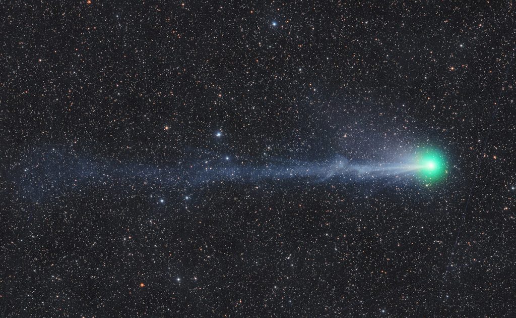Ohony komety 12P/Pons-Brooks 10. února 2024. Foto: Michael Jäger.