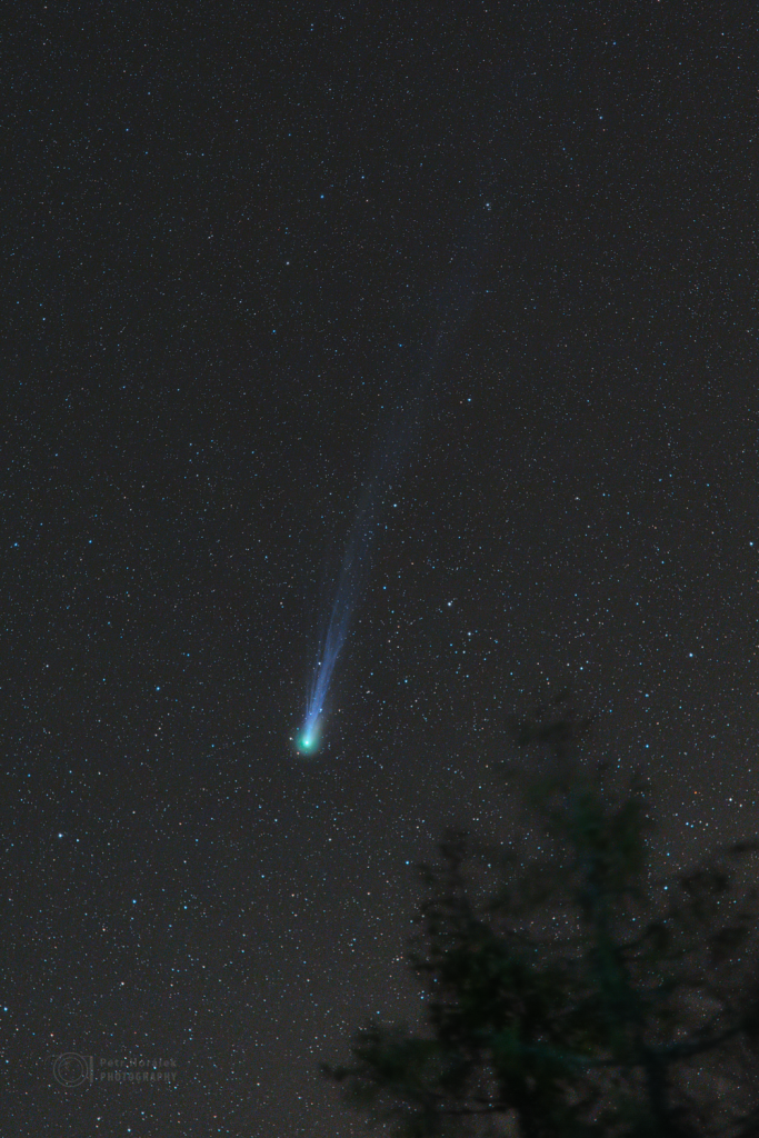 Snímek komety 12P/Pons-Brooks ze 3. března 2024 vyfocený na teleobjektiv ze Ždiaru na Slovensku. Foto: Petr Horálek / Fyzikální ústav v Opavě.