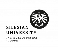 Logo Fyzikálního ústavu v Opavě - anglicky - černobílé
