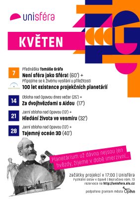 Program v Unisféře Opava v květnu 2025