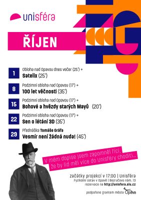 Program v Unisféře v říjnu 2025