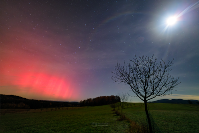 Polární záře 12. října 2025 z Benešova nad Černou. Foto: Petr Horálek/FÚ v Opavě.