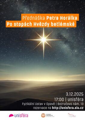 Upoutávka na přednášku "Po stopách Hvězdy betlémské" Petra Horálka 3. prosince 2025.